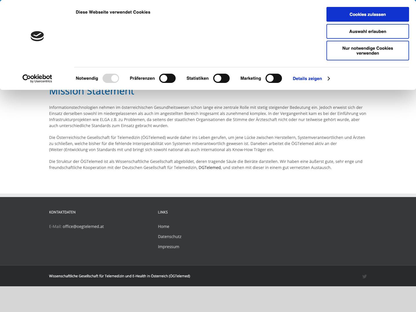 Die Österreichische Gesellschaft für Telemedizin und E-Health (ÖGTelemed) - ÖGTelemed - Full Screenshot