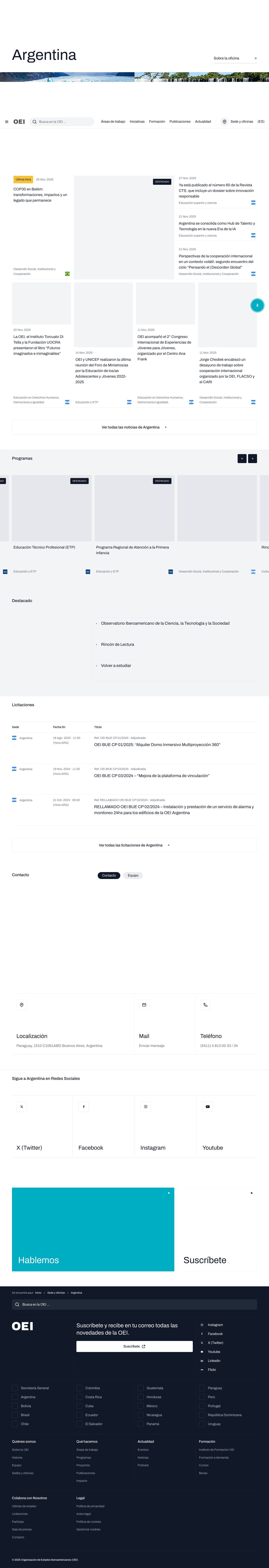Argentina - Organización de Estados Iberoamericanos - Full Screenshot