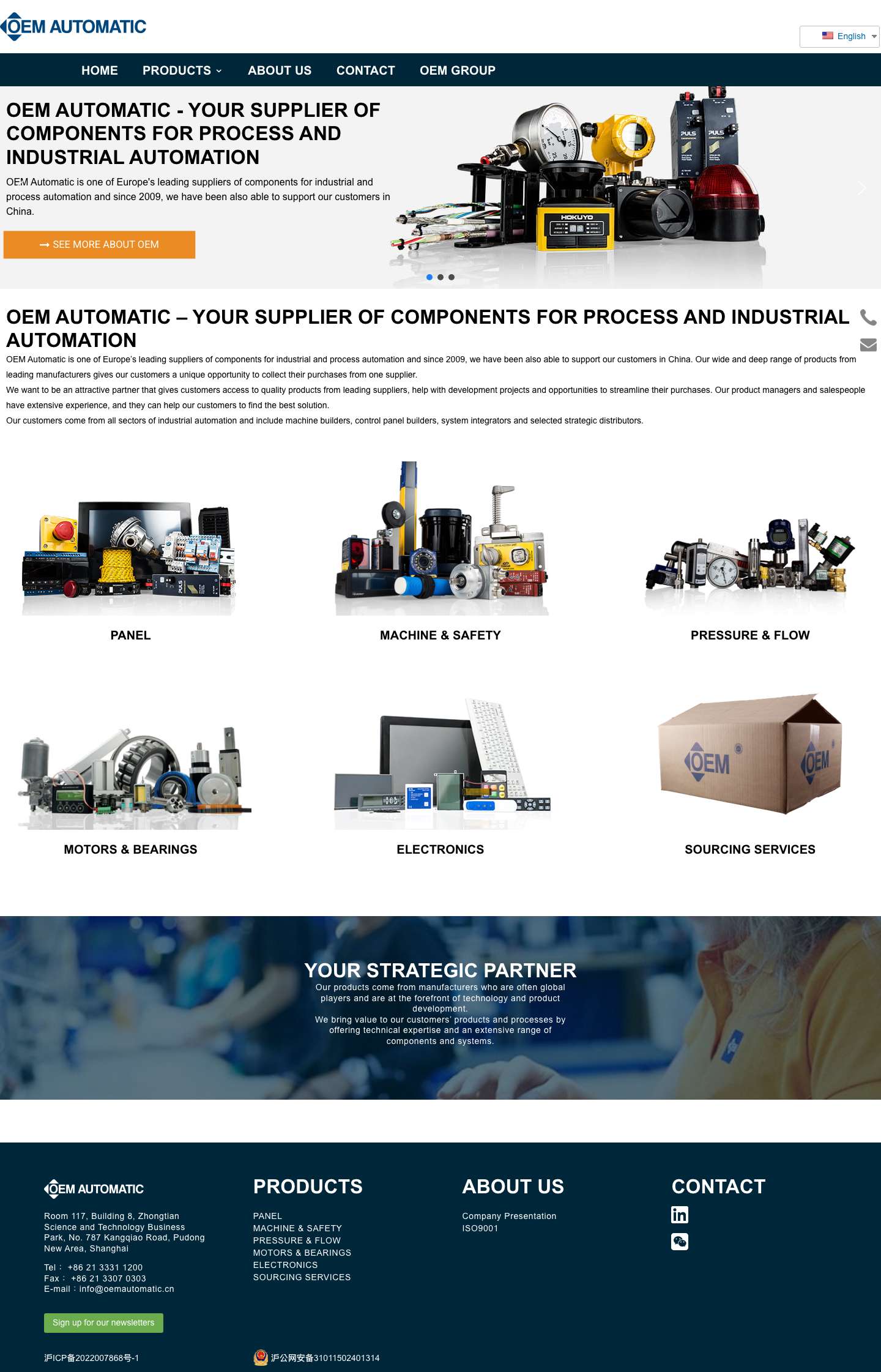 OEM Automatic | Specialist of Components for Industrial and Process Automation - Full Screenshot