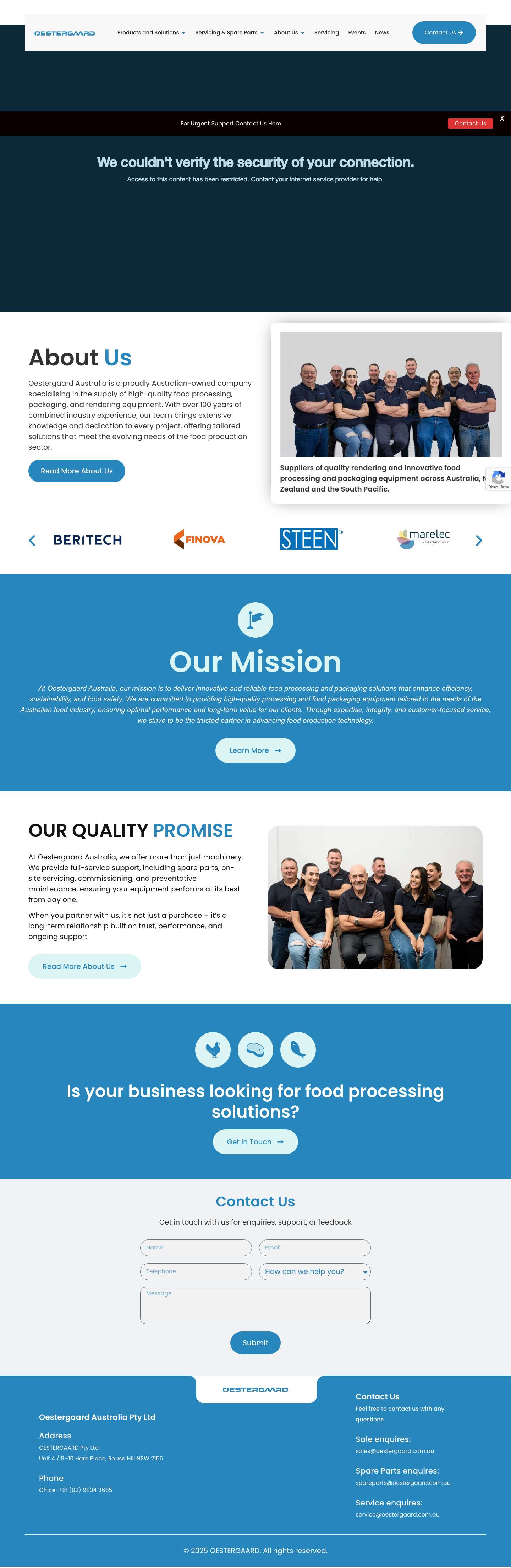 Home - Oestergaard Australia - Full Screenshot