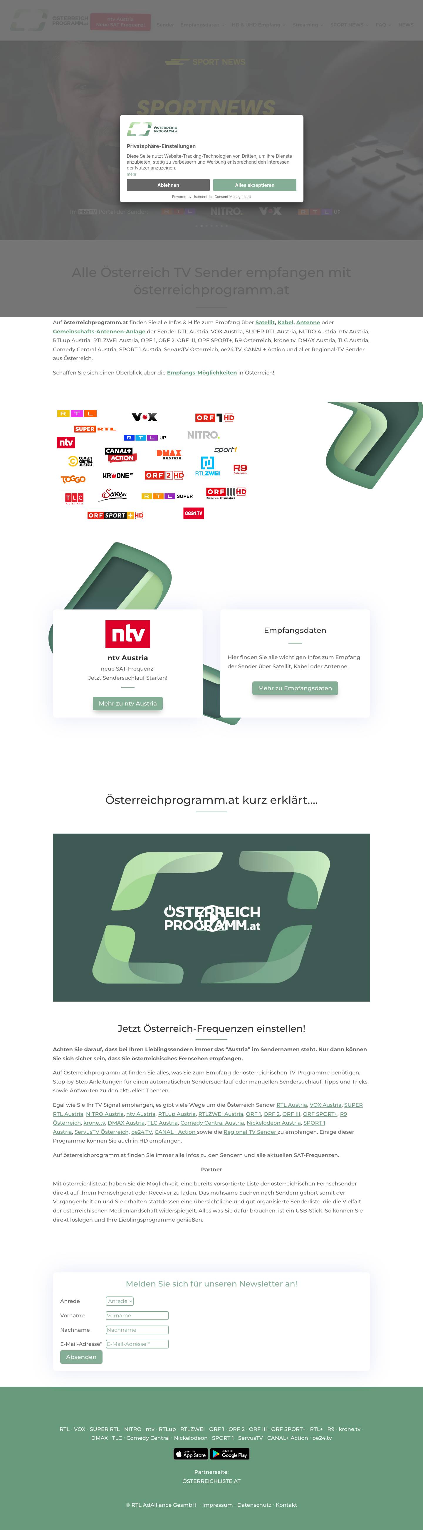 Österreichisches Fernsehen empfangen! - Full Screenshot