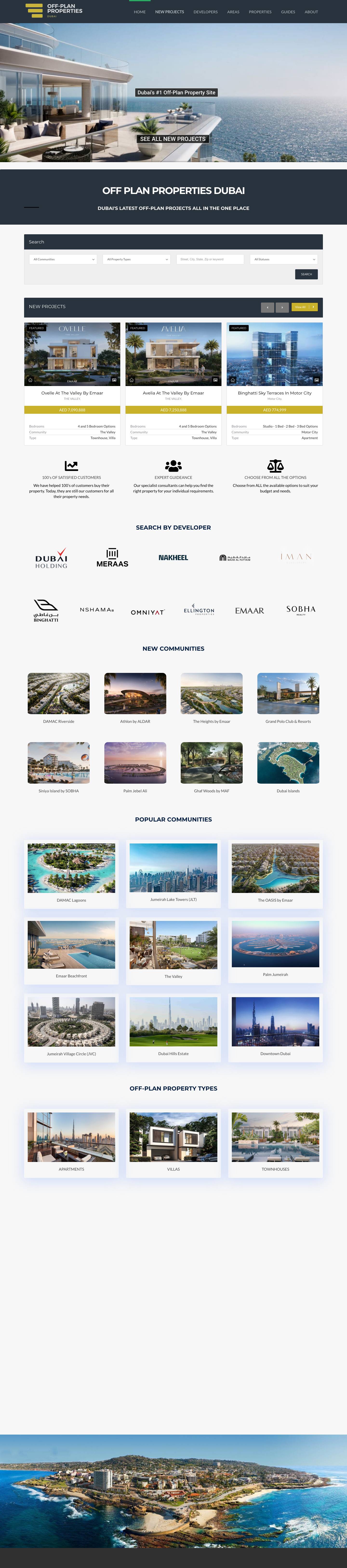Off Plan Property in Dubai - See The Full Range Of New Projects - Full Screenshot