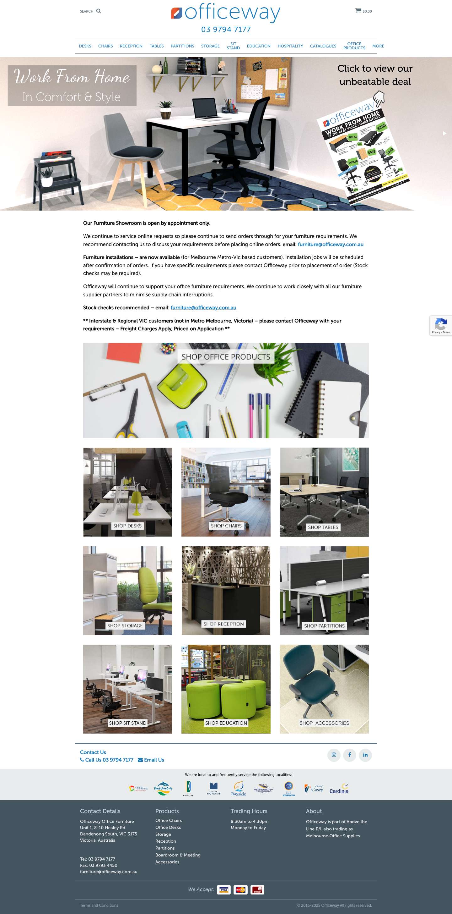 Office Furniture Melbourne, Desks, Chairs, Fitouts - Officeway Office Furniture Melbourne - Full Screenshot