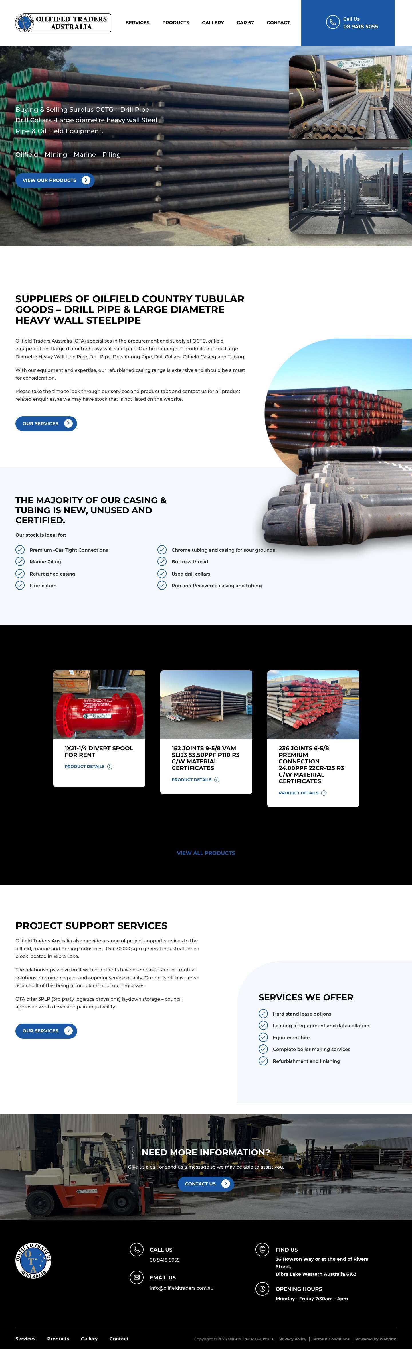 Home - Oilfield Traders Australia - Full Screenshot