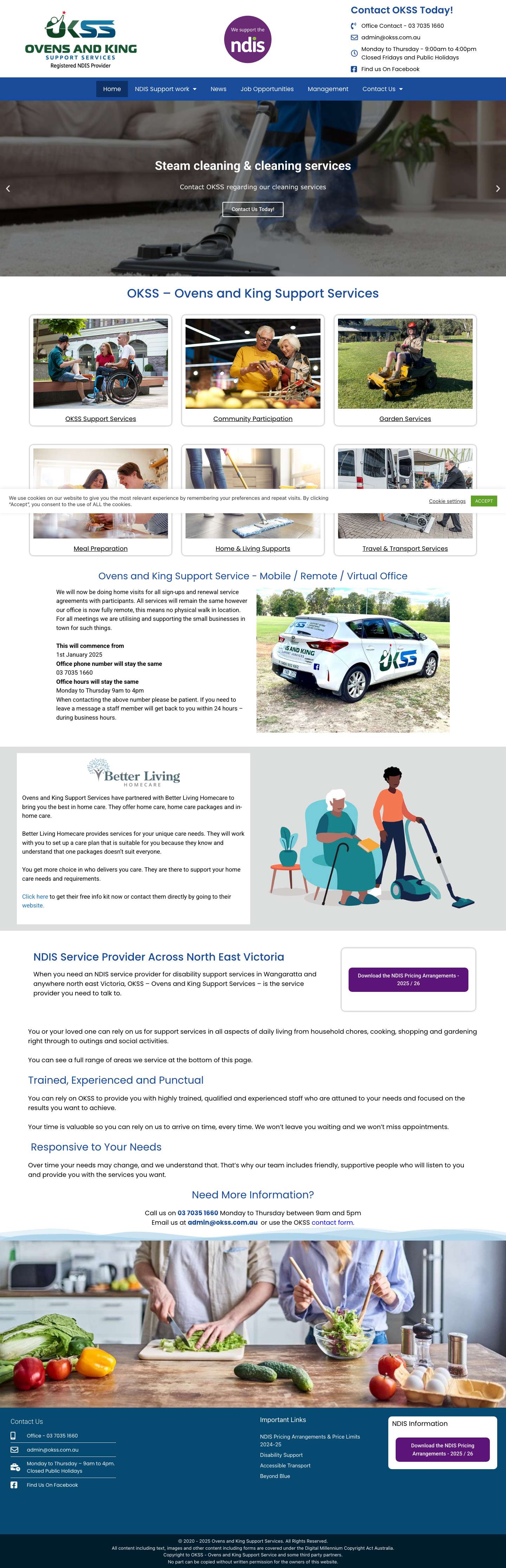 OKSS - Ovens and King Support Services - north-east Victoria - Full Screenshot