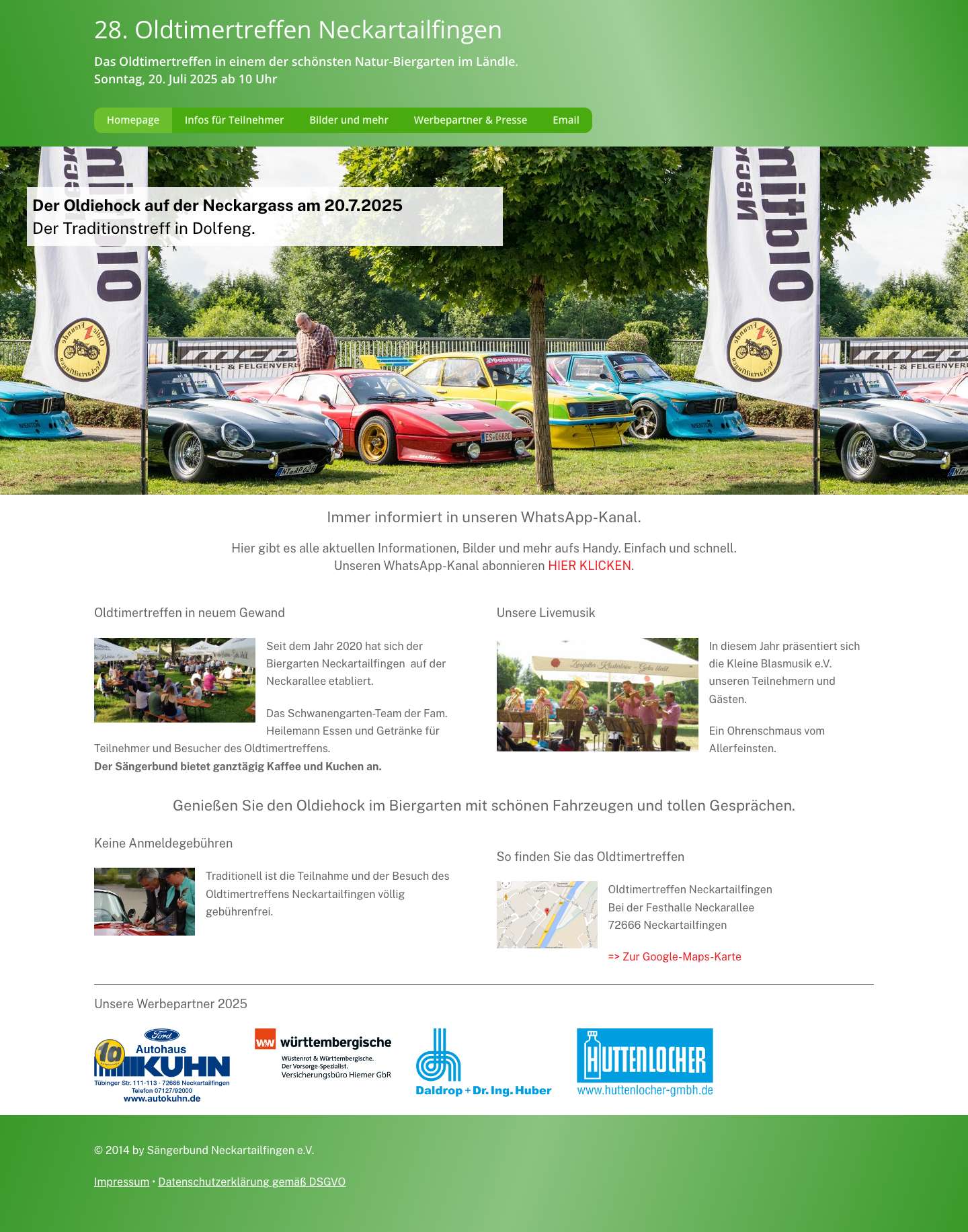 27. Oldtimertreffen Neckartailfingen – Sonntag, 19. Juli 2020 ab 10 Uhr – Das Oldtimertreffen in einem der schönsten Natur-Biergarten im Ländle - Full Screenshot