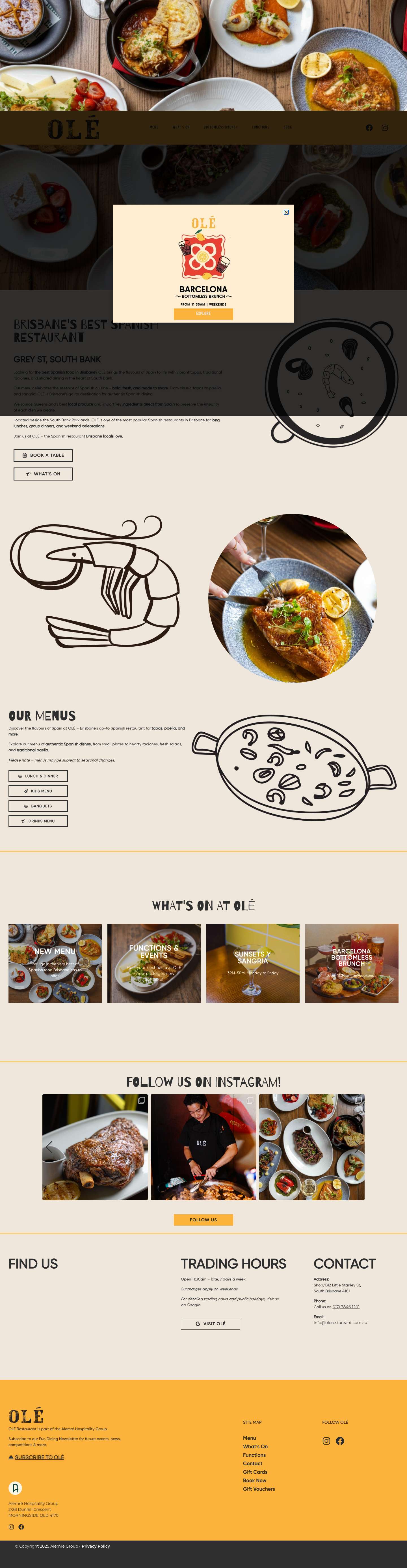 South Bank's best Brisbane Spanish Restaurant • Olé RestaurantSouth Bank's best Brisbane Spanish Restaurant • Olé Restaurant - Full Screenshot