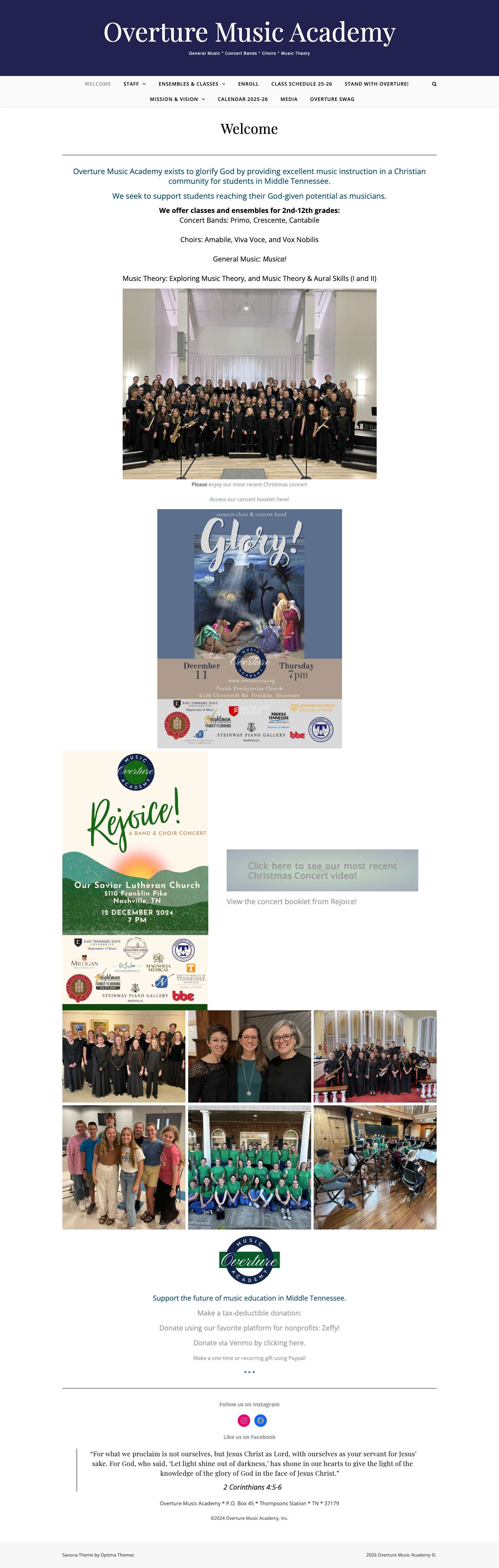 Overture Music Academy – General Music * Concert Bands * Choirs * Music Theory - Full Screenshot