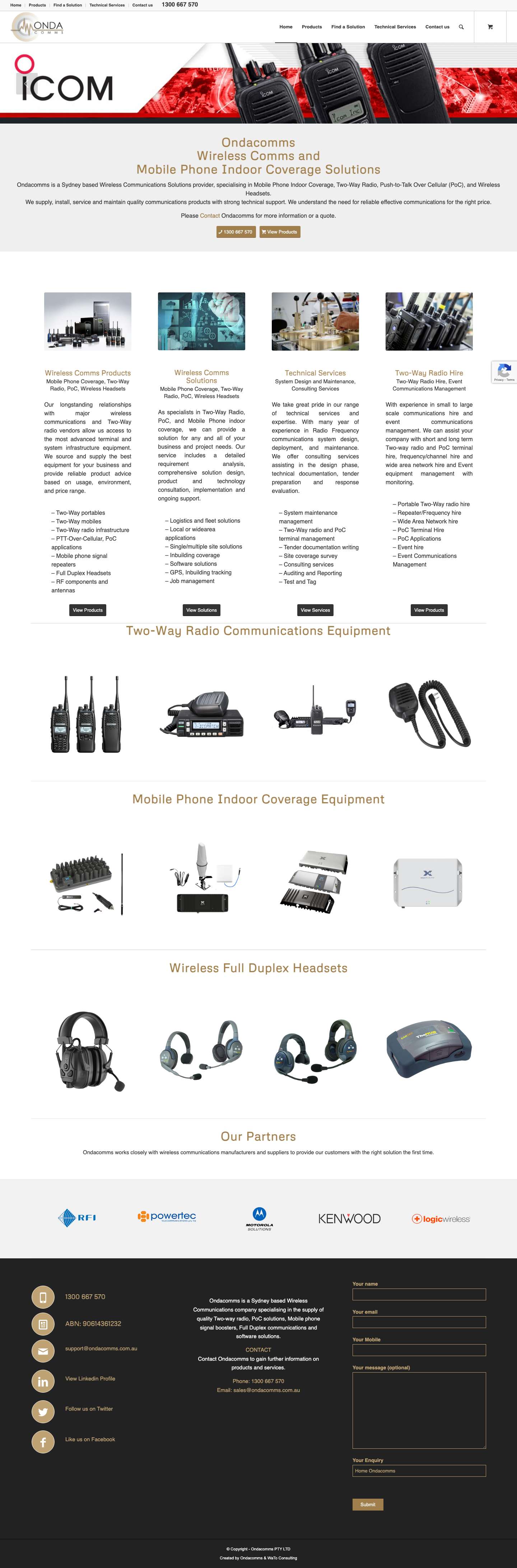 Ondacomms - Mobile Phone Coverage | 2 Way Radio | PoC - Full Screenshot