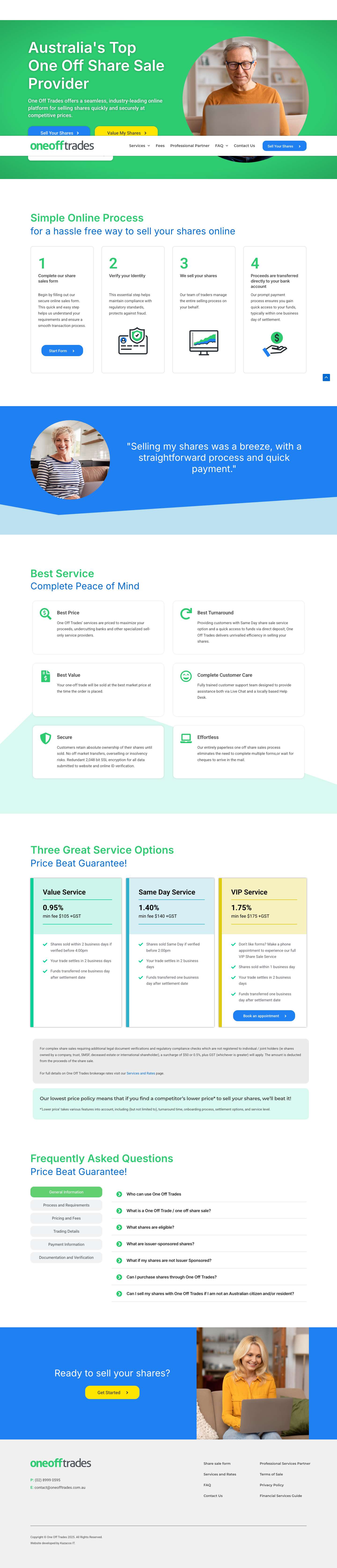 Sell Your Shares Today with One Off Trades - No Account Required - Full Screenshot