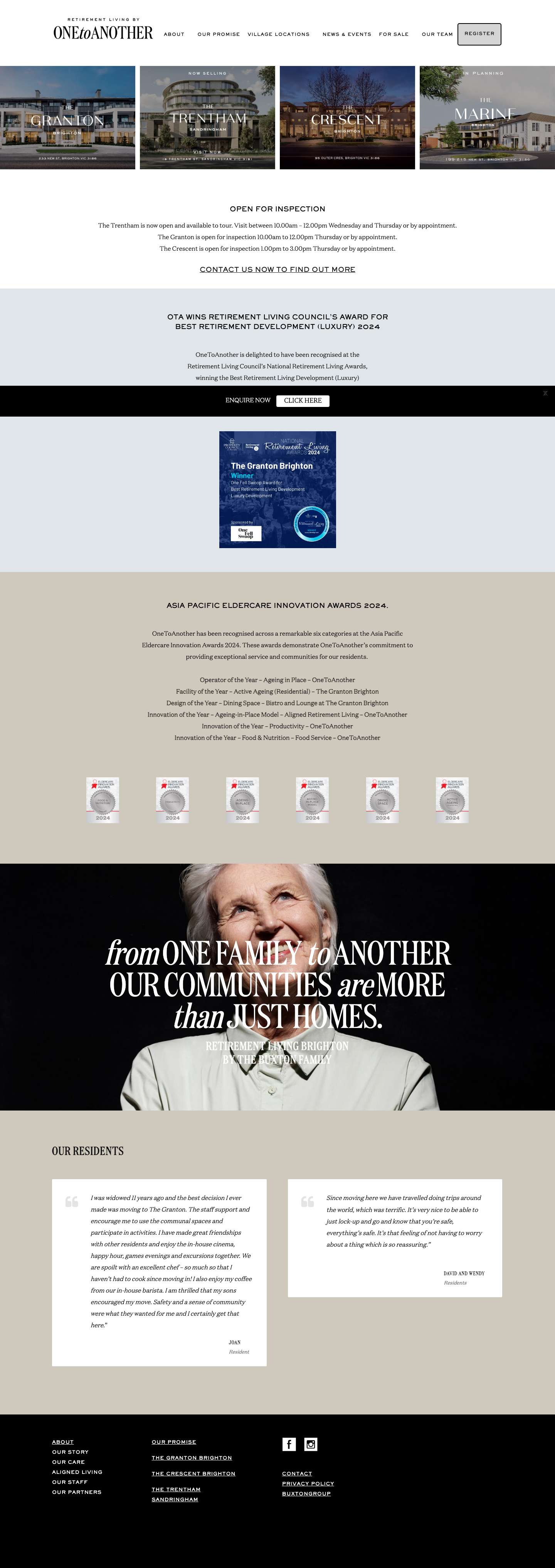 The Granton | The Crescent | The Trentham retirement living - ONEtoANOTHER - Full Screenshot