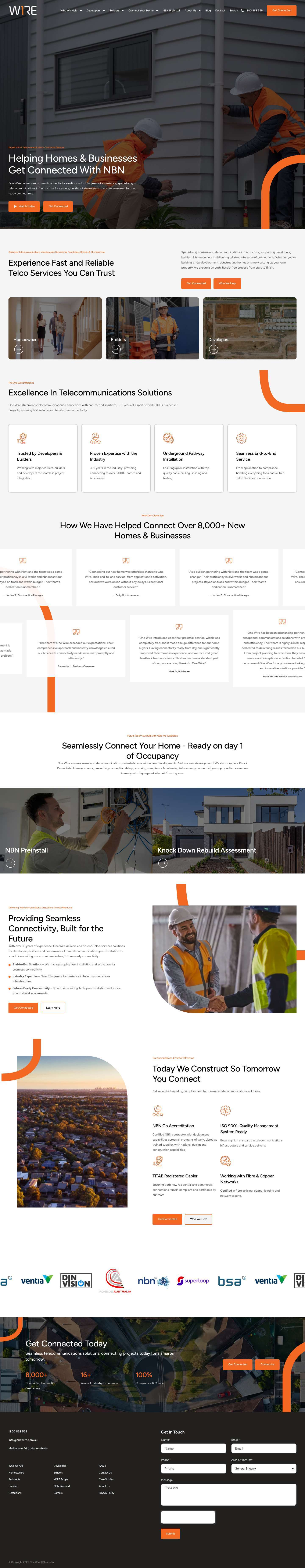 One Wire | Telecommunications Services - Full Screenshot