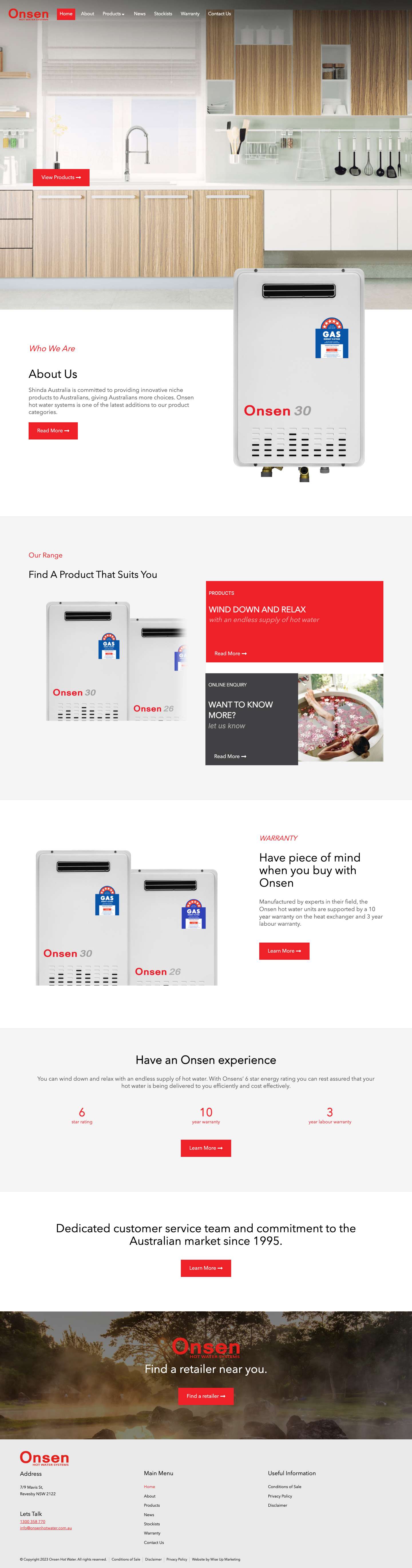 Hot Water Systems | Endless supply of hot water for GAS or LPG - Full Screenshot