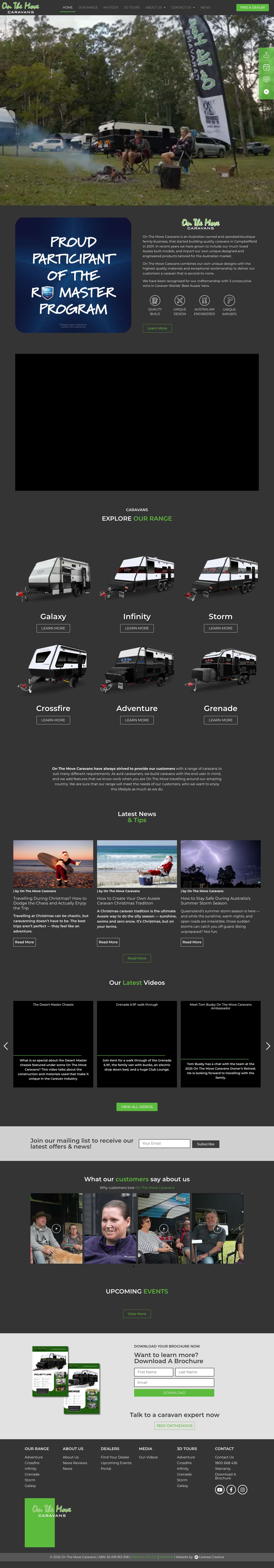 On The Move Caravans | Explore Caravans for Every Journey - Full Screenshot