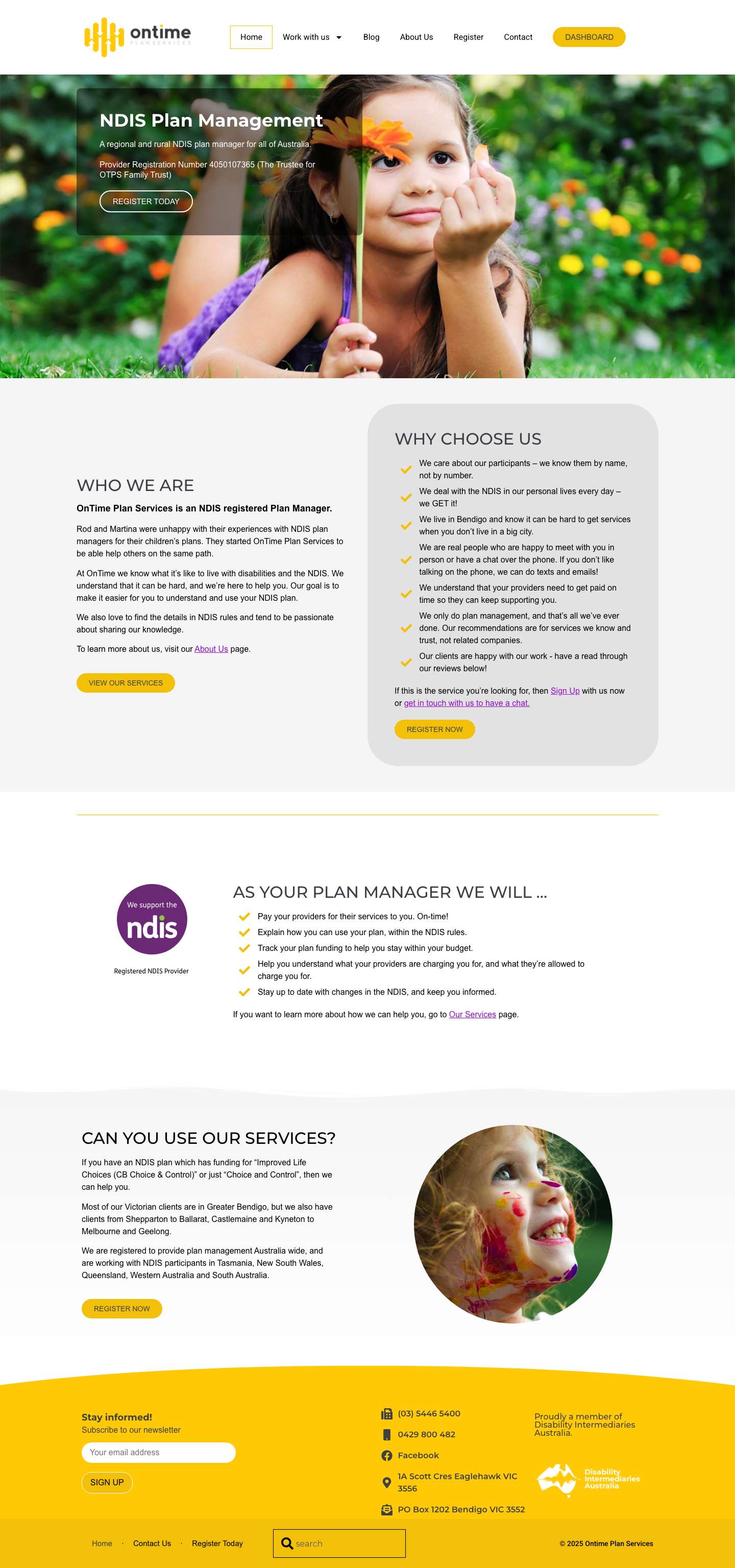 Ontime Plan Services | NDIS Plan Management - Full Screenshot