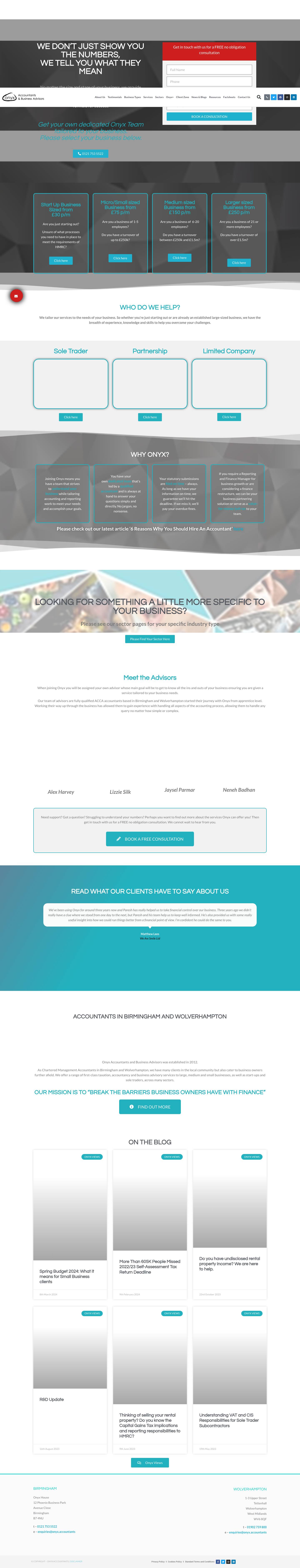 Accountants In Birmingham » Onyx Accountants & Business Advisors - Full Screenshot