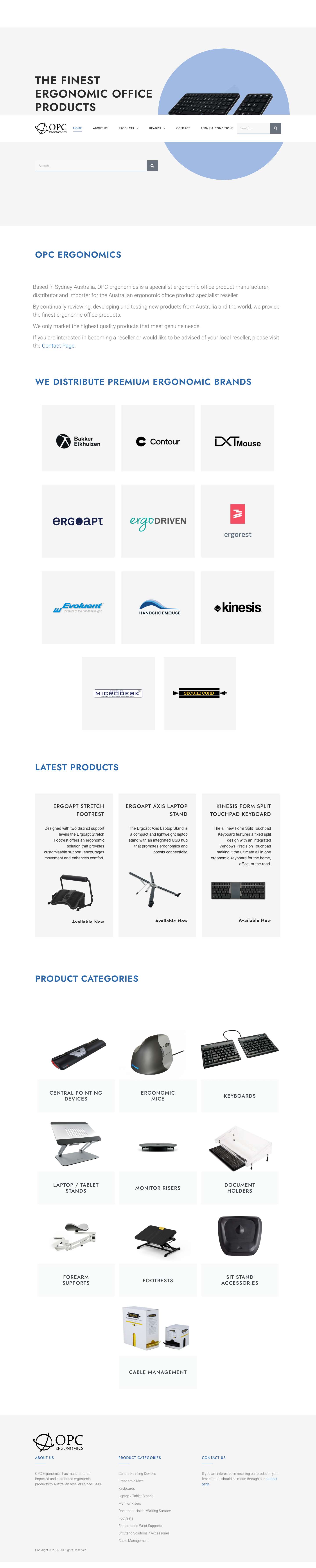 Home - OPC Ergonomics - Full Screenshot