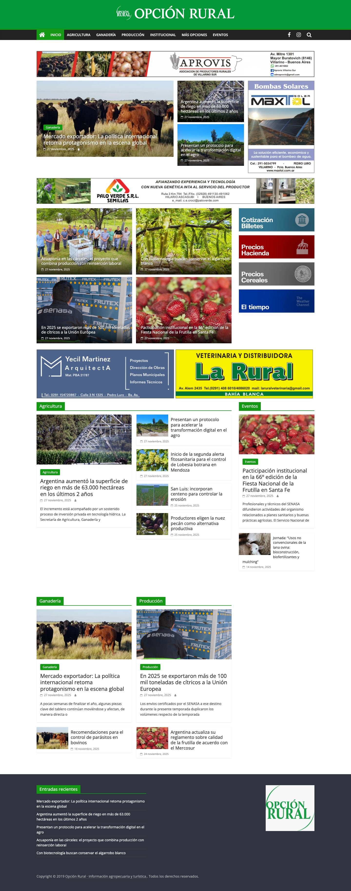 Opción Rural · Información agropecuaria y turística. - Desde 2009 brindando información agropecuaria y turística generando un vínculo entre empresas, instituciones, productores y lectores. Nuestro compromiso con ellos nos pone ante el desafío constante de seguir creciendo y mejorando nuestro trabajo brindando no solo material periodístico e informativo, sino también un espacio para difundir sus productos y actividades. - Full Screenshot