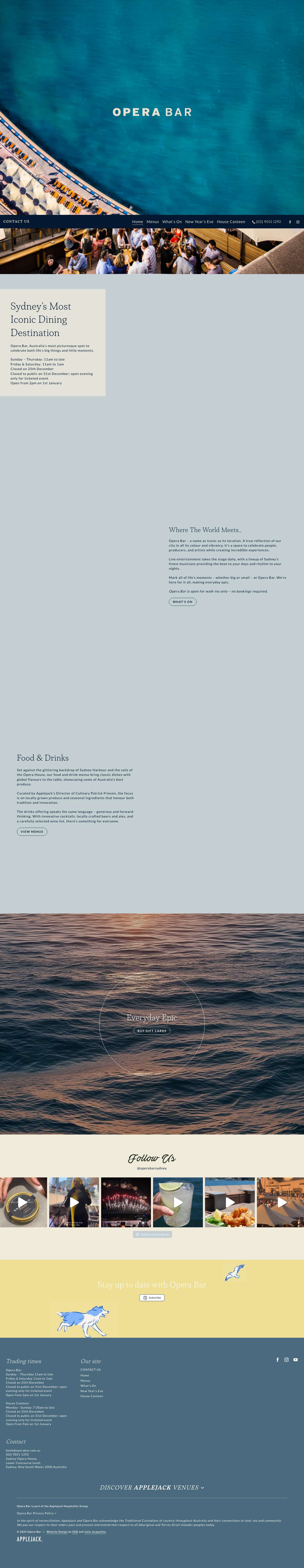 Iconic Sydney Bar with Harbour Views - Opera Bar - Full Screenshot