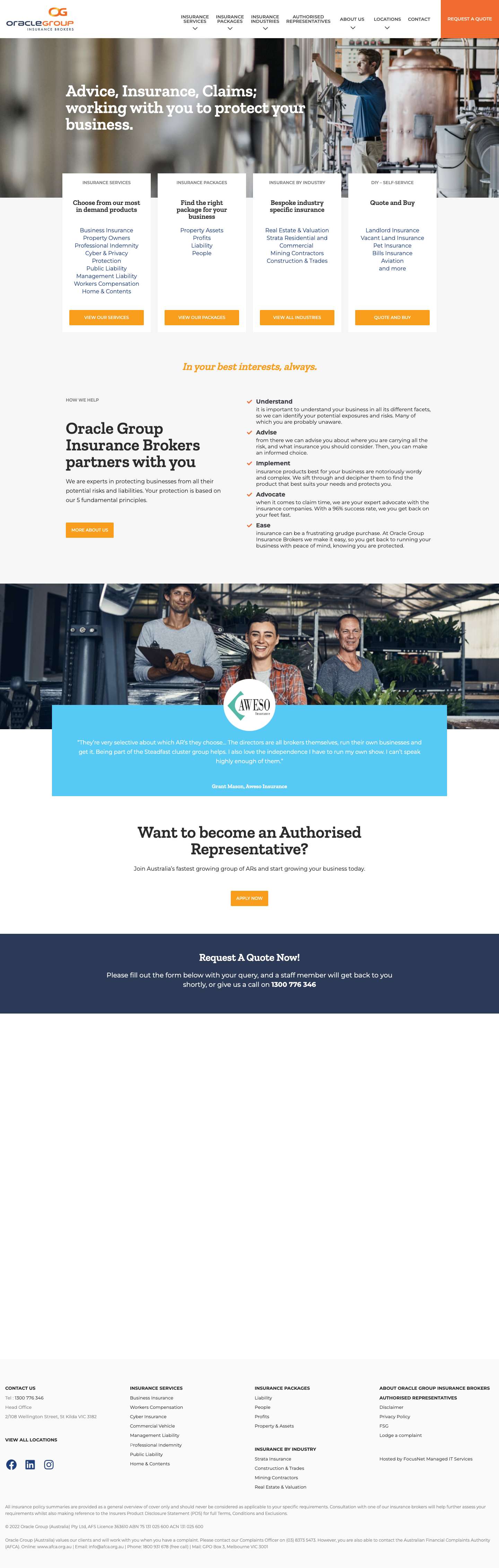 Home - Oracle Group Insurance Brokers - Full Screenshot