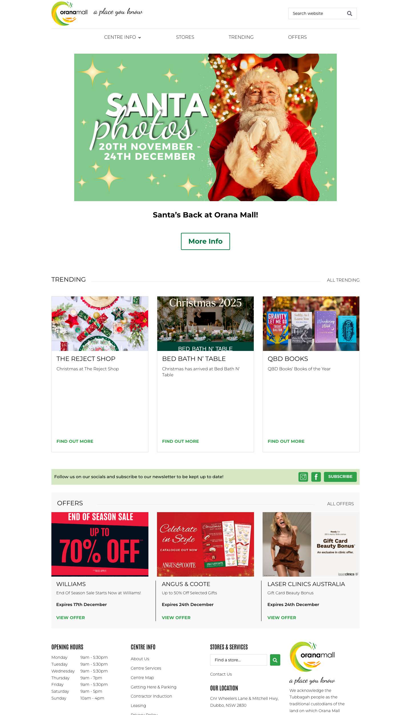 Orana Mall Shopping Centre Homepage - Orana Mall - Full Screenshot