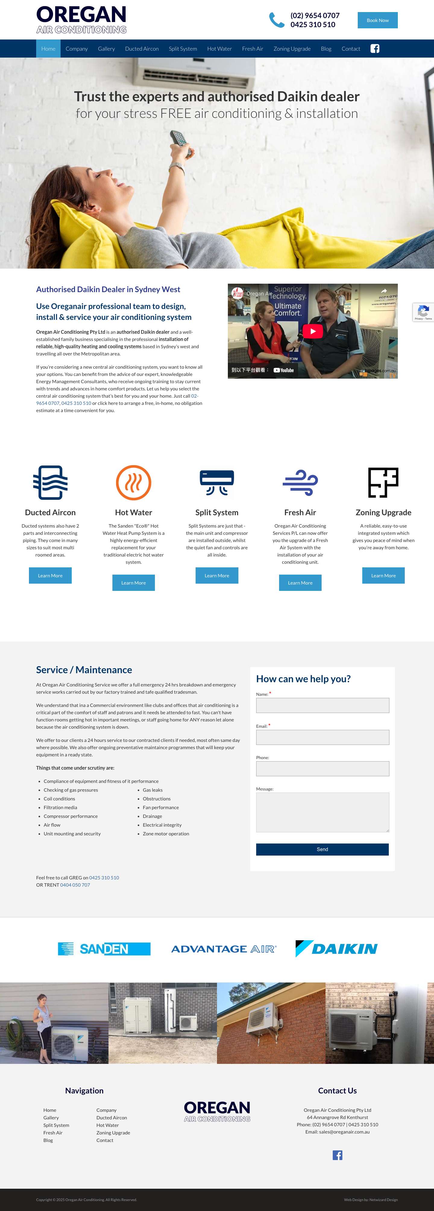 Authorised Daikin Dealer, Heating Cooling System Sydney West - Full Screenshot