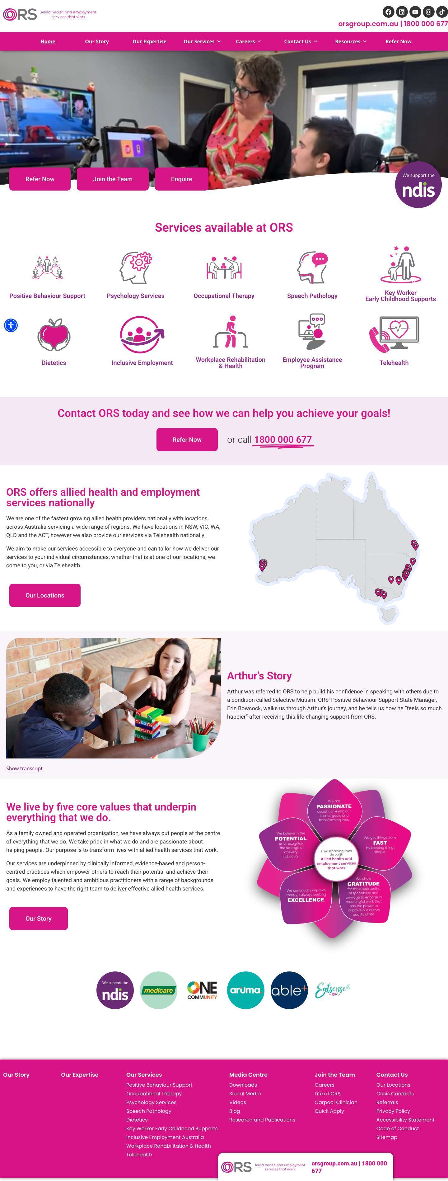 ORS Allied Health and Employment Services - Full Screenshot