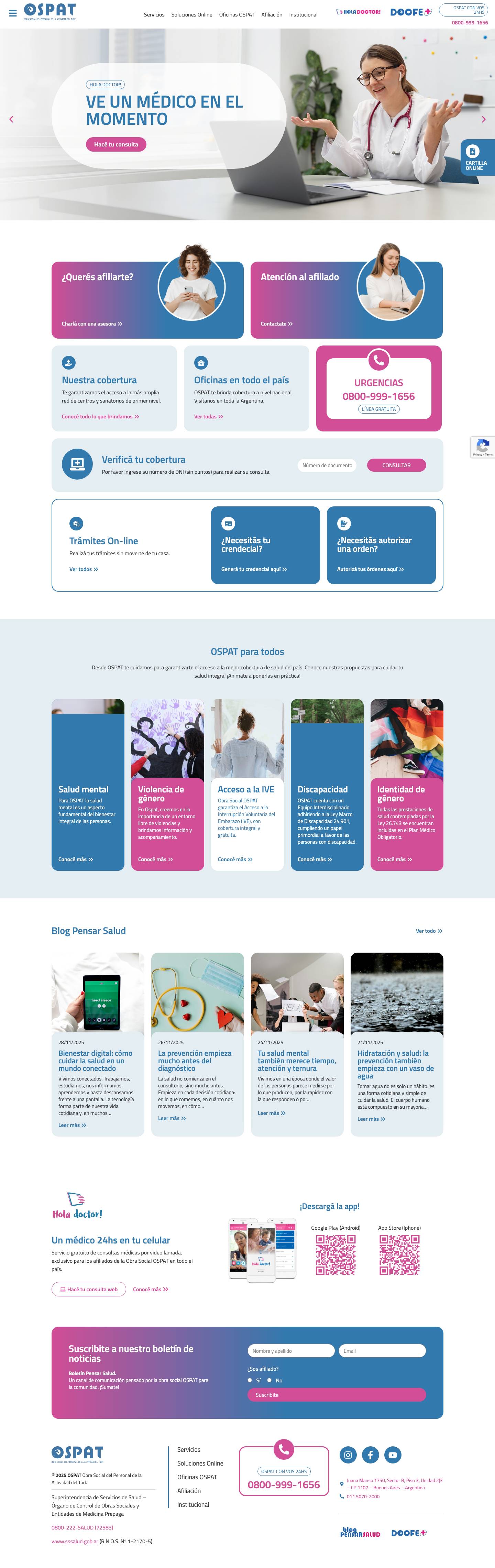 OSPAT Obra Social del Personal de la Actividad del Turf - Full Screenshot