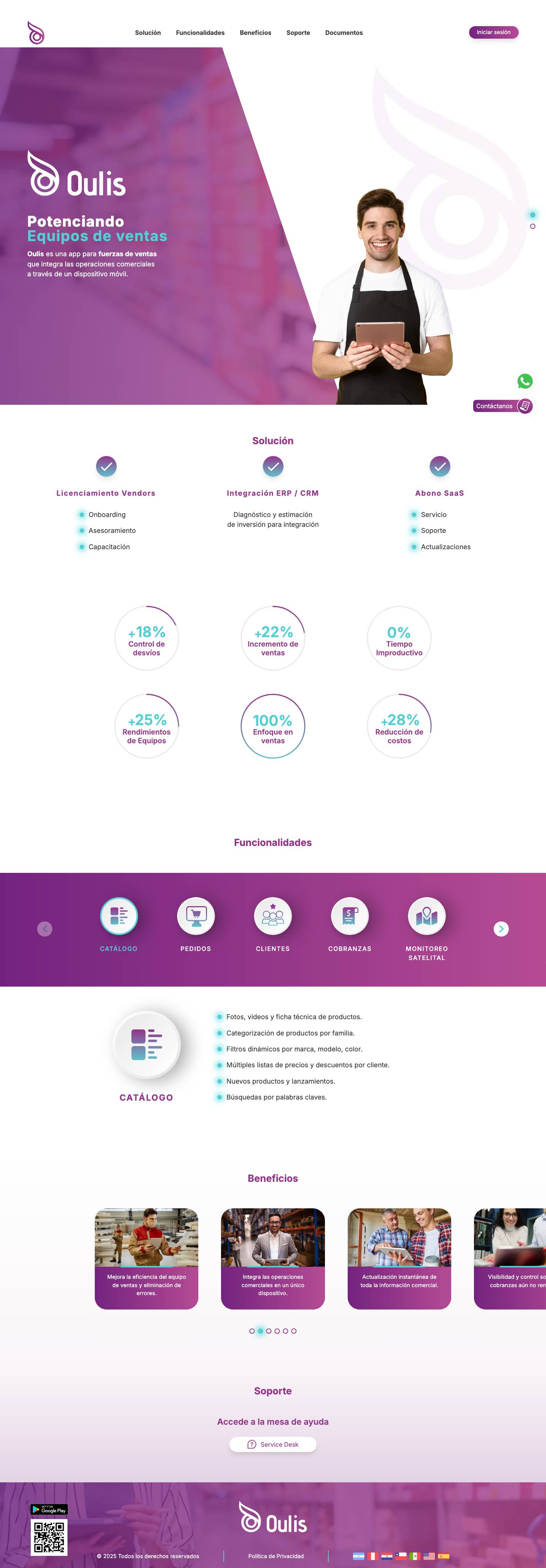 Oulis - Potenciando equipos de ventas - Full Screenshot