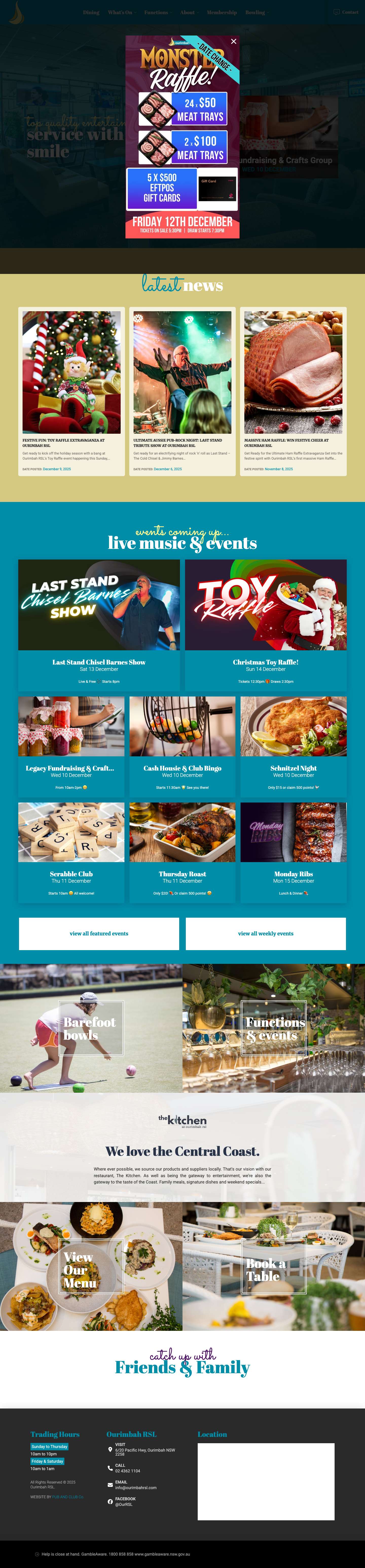 Ourimbah RSL Club: Top Quality Entertainment, Service with a Smile - Full Screenshot