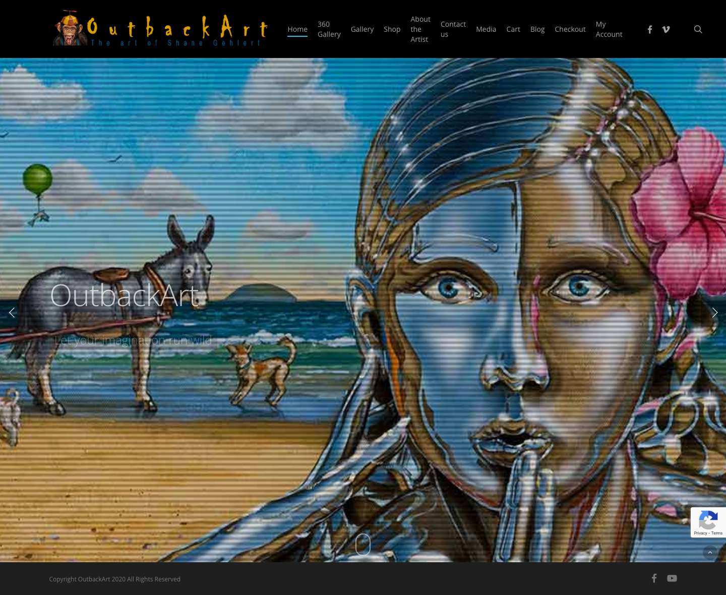 Outbackart wordpress – the paintings of Shane Gehlert - Full Screenshot