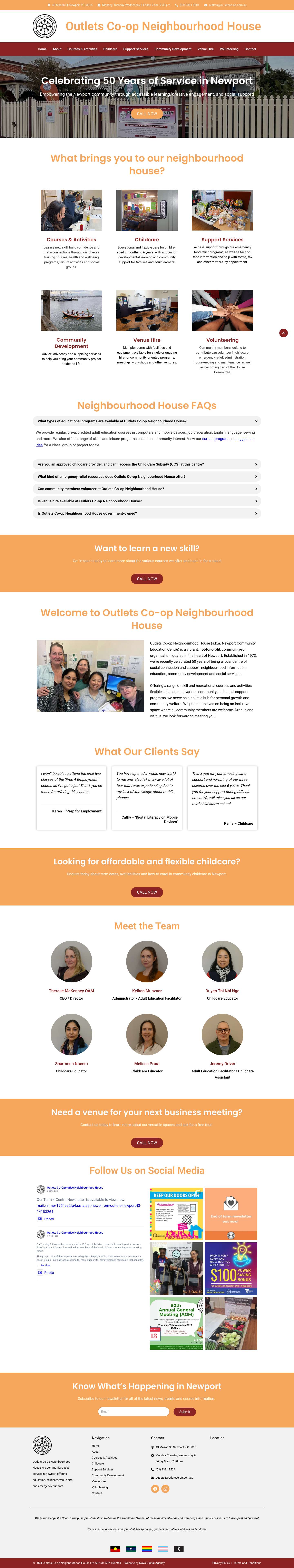 Outlets Co-op Neighbourhood House Newport - Full Screenshot