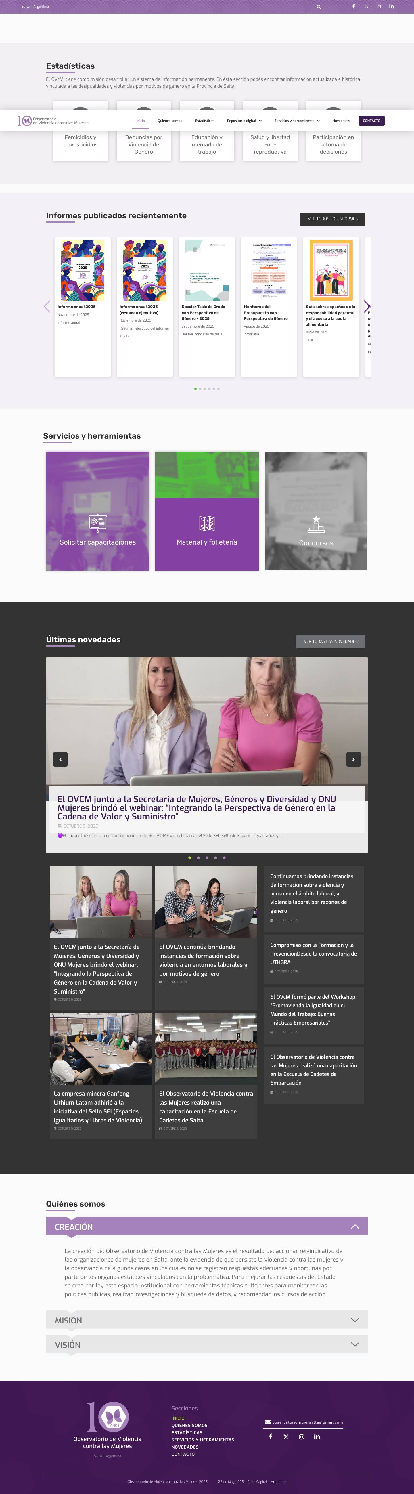 Inicio | OVCM Salta - Full Screenshot