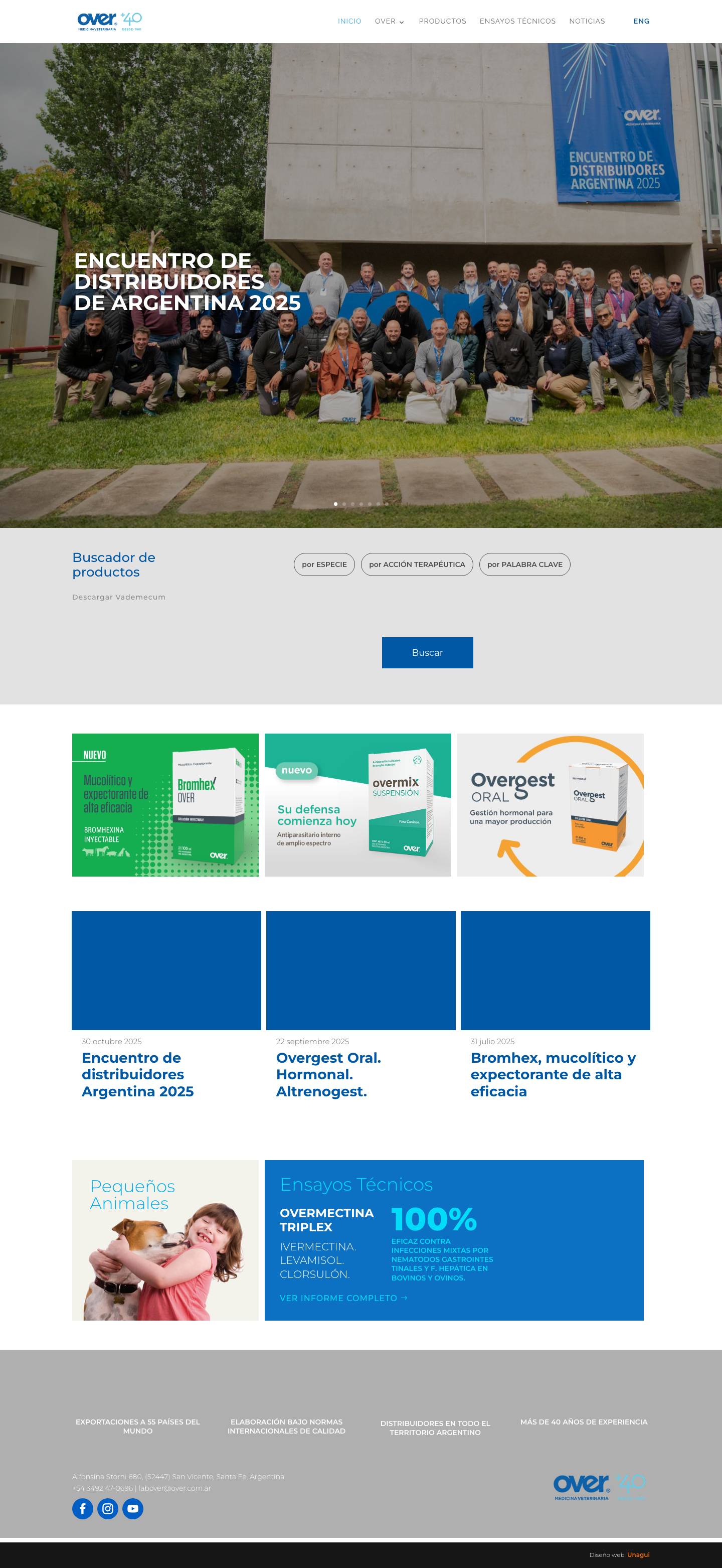 Laboratorios Over SRL | Medicina Veterinaria - Full Screenshot