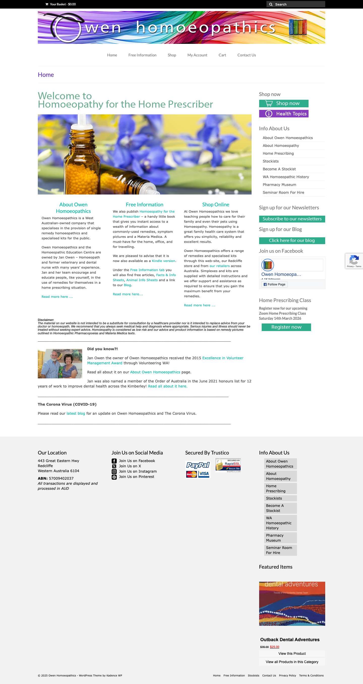 Home - Owen Homoeopathics - Full Screenshot