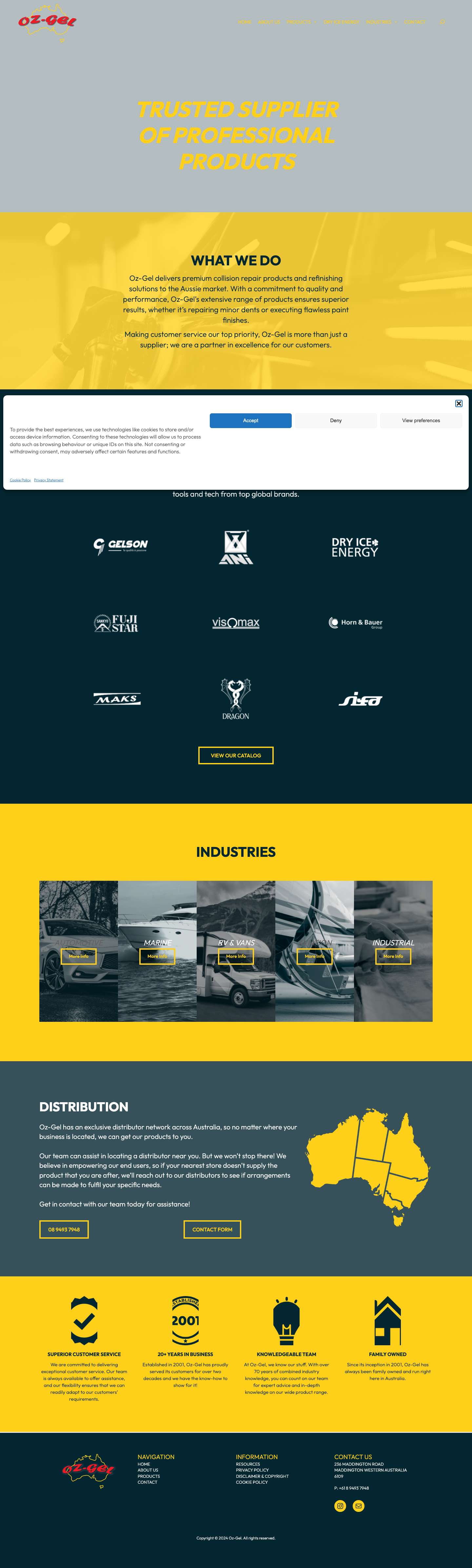 OZ-GEL | Suppling Quality Collision Repair and Refinishing Products - Full Screenshot