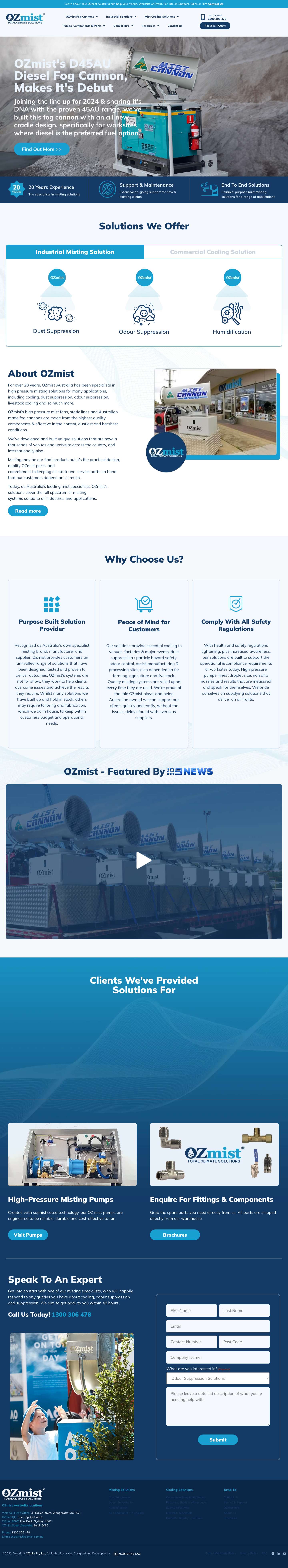 Mist Fans | Dust Suppression Fog Cannons OZmist Solutions - Full Screenshot