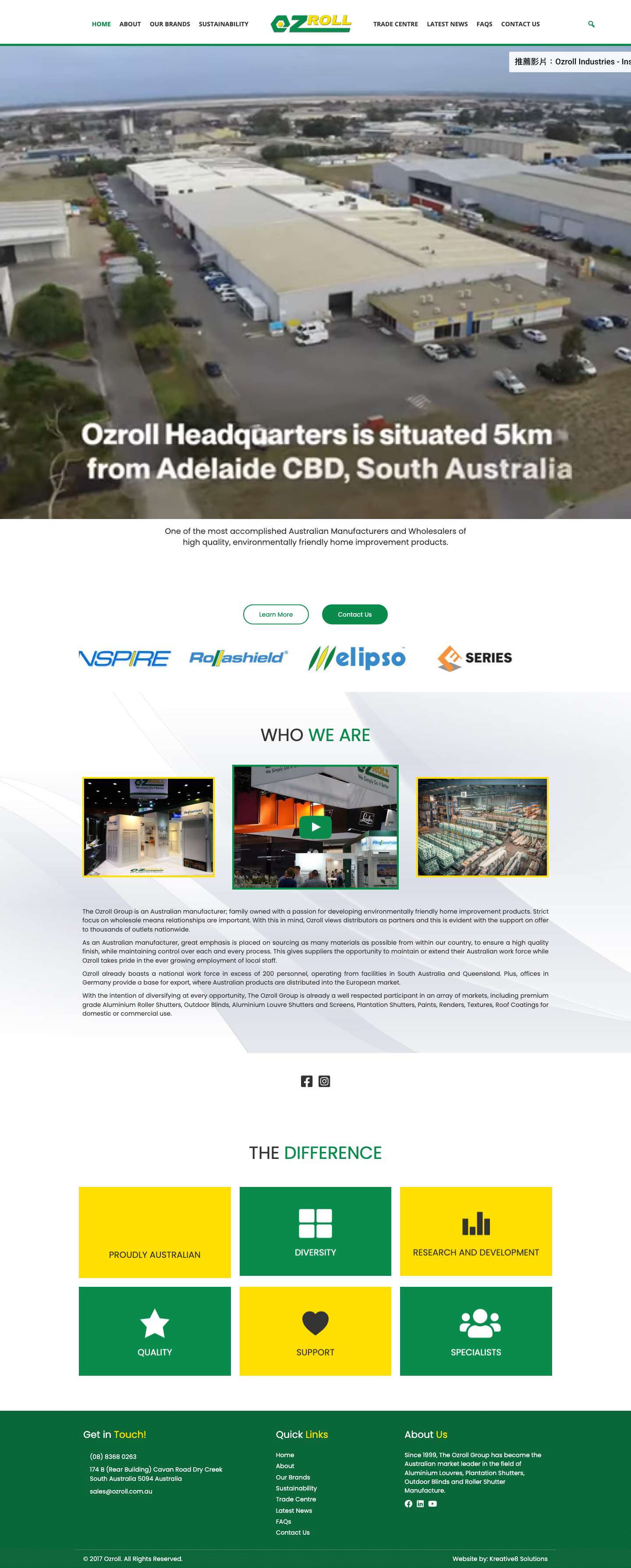 Australian Manufacturer - Premium Quality Roller Shutters - Full Screenshot