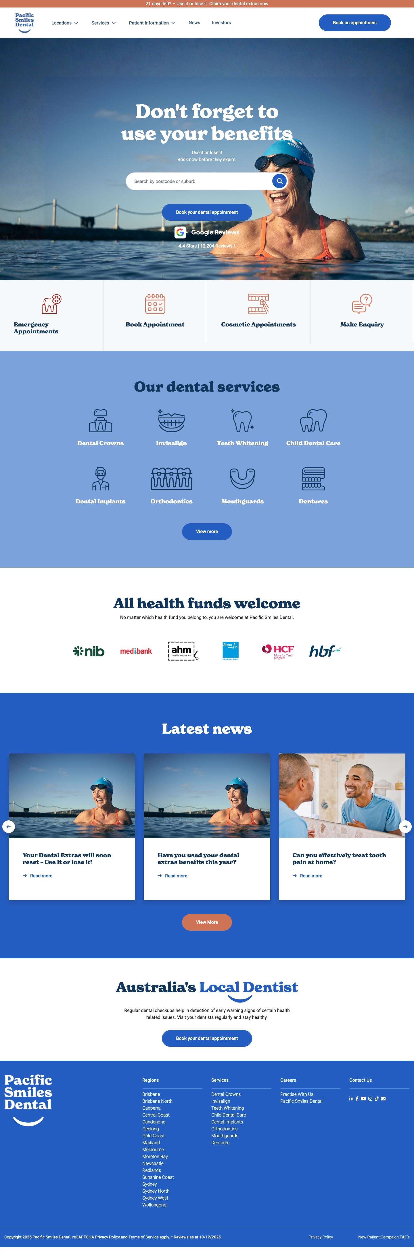 Pacific Smiles Dental | Dentist Near Me | 110+ Dental Clinics - Full Screenshot