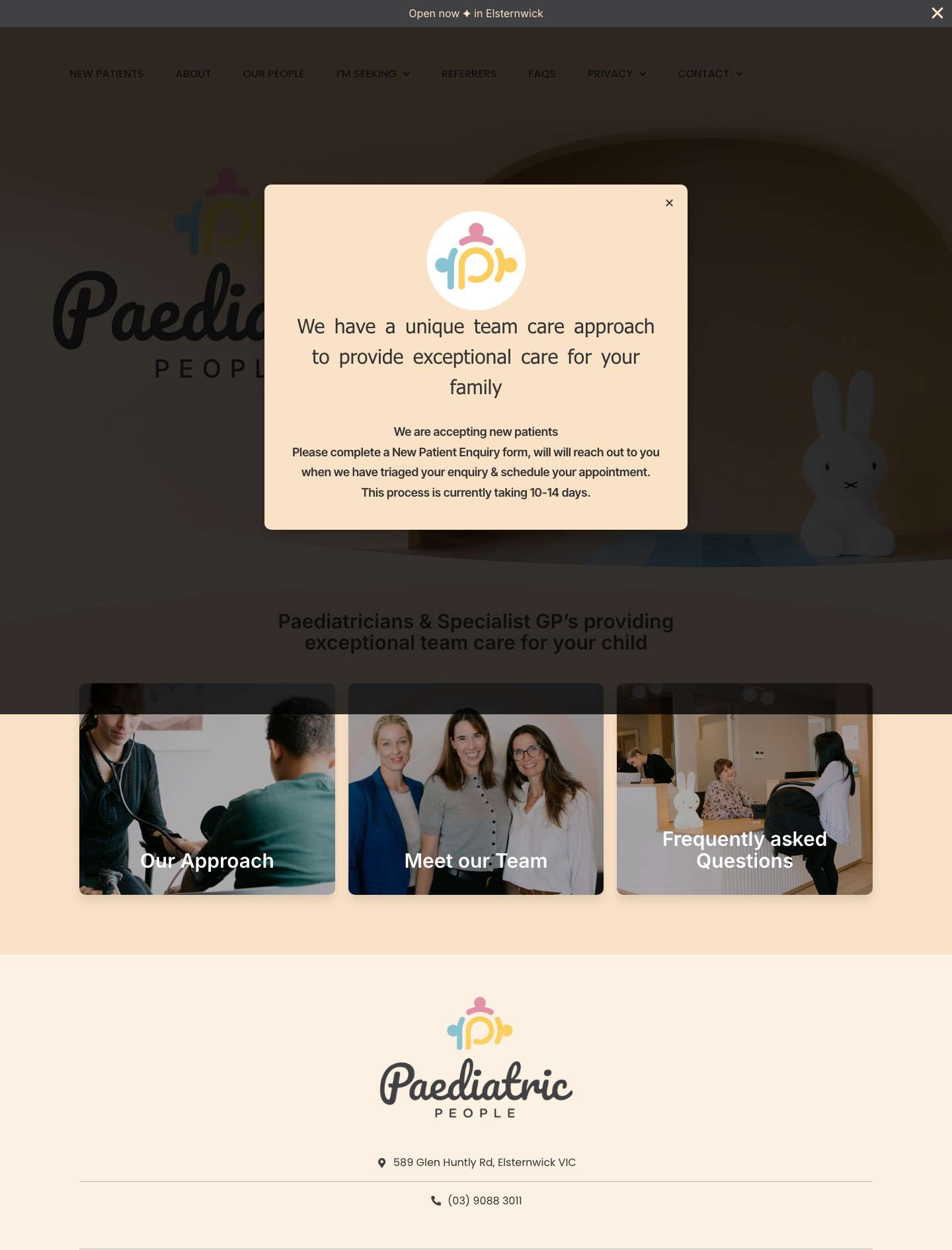 Paediatric People | Located in Elsternwick, Melbourne - Full Screenshot