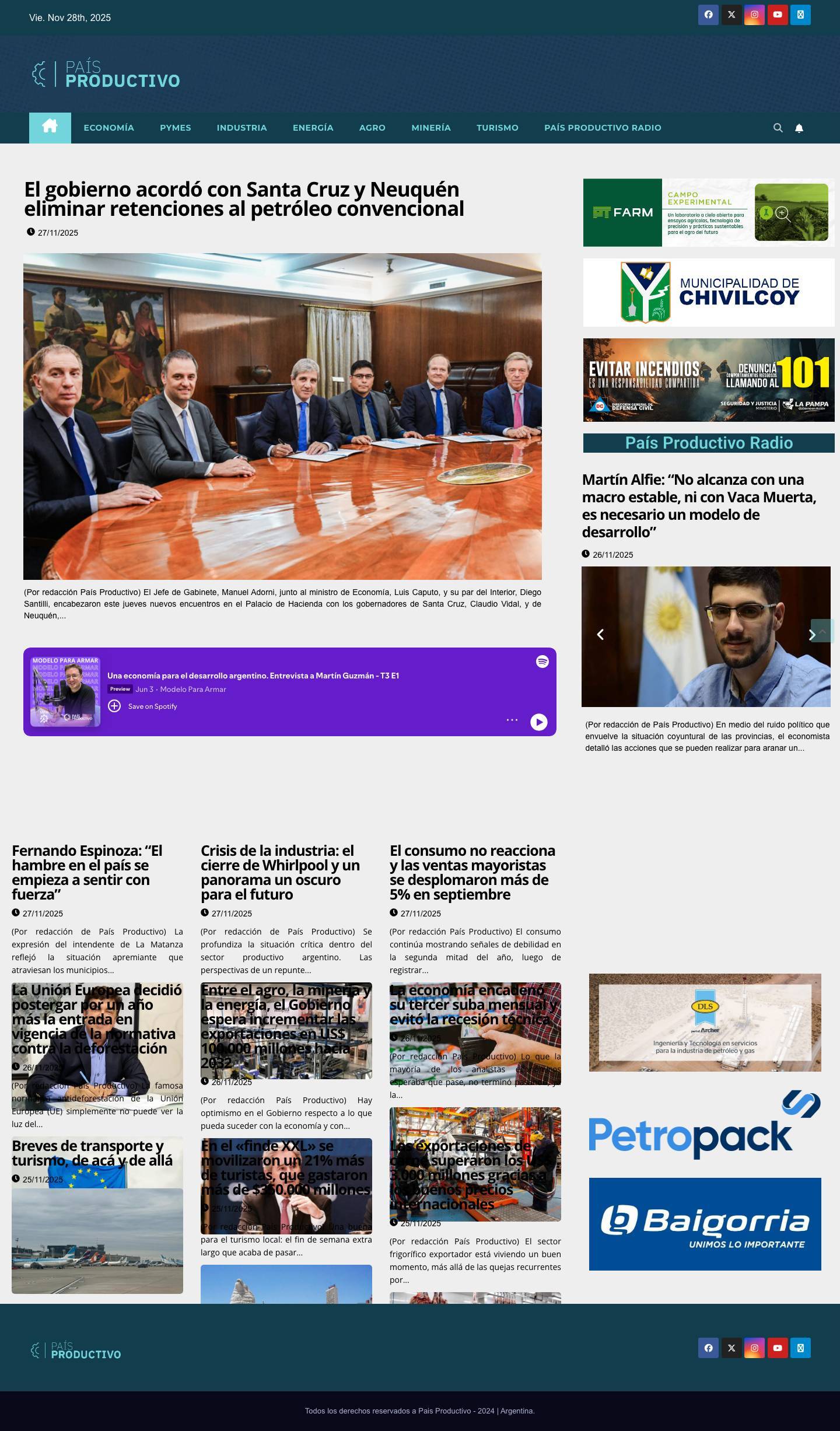 Inicio - País Productivo - Full Screenshot