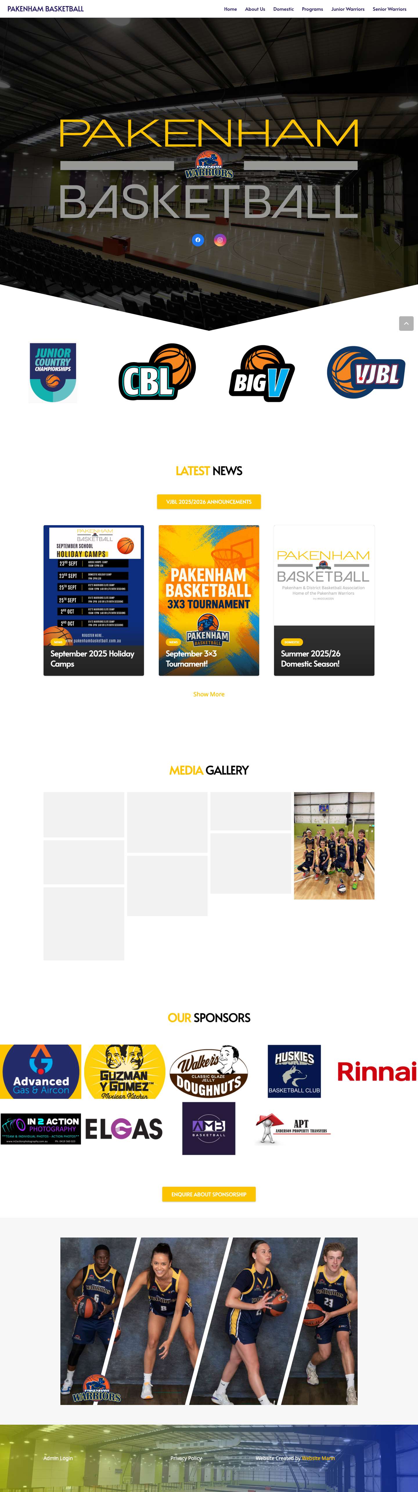 Home - Pakenham & District Basketball Association Inc. - Full Screenshot