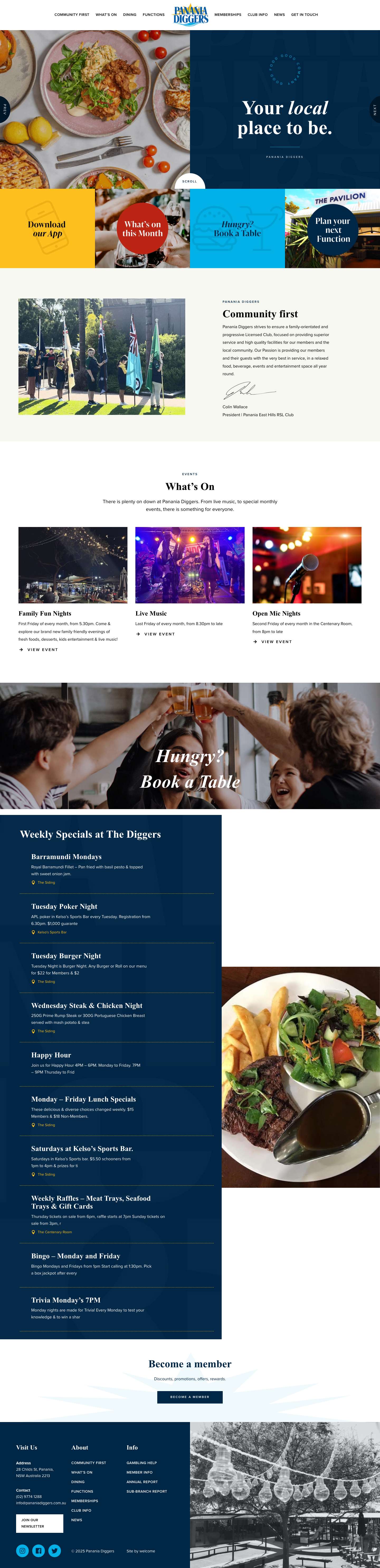 Home - Panania Diggers - Full Screenshot