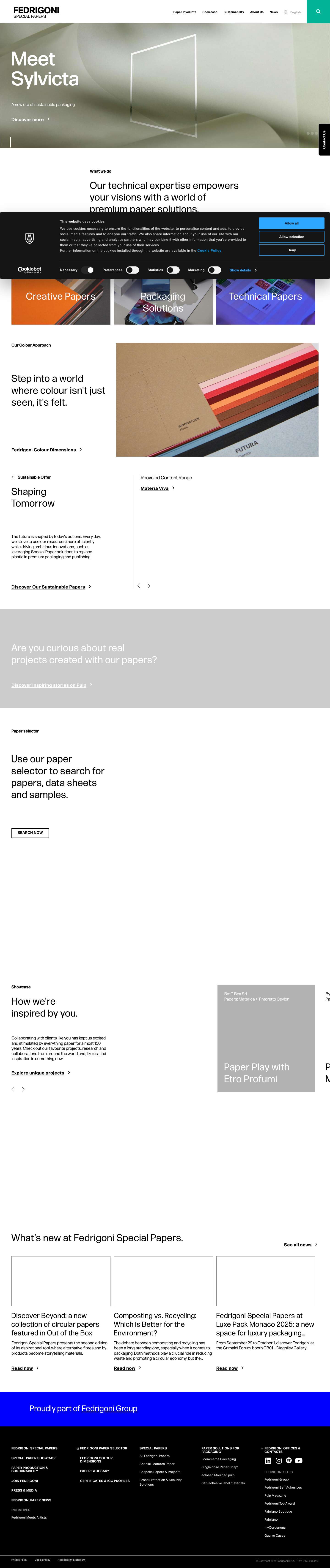 Special Paper | High-end papers for creative projects - Full Screenshot