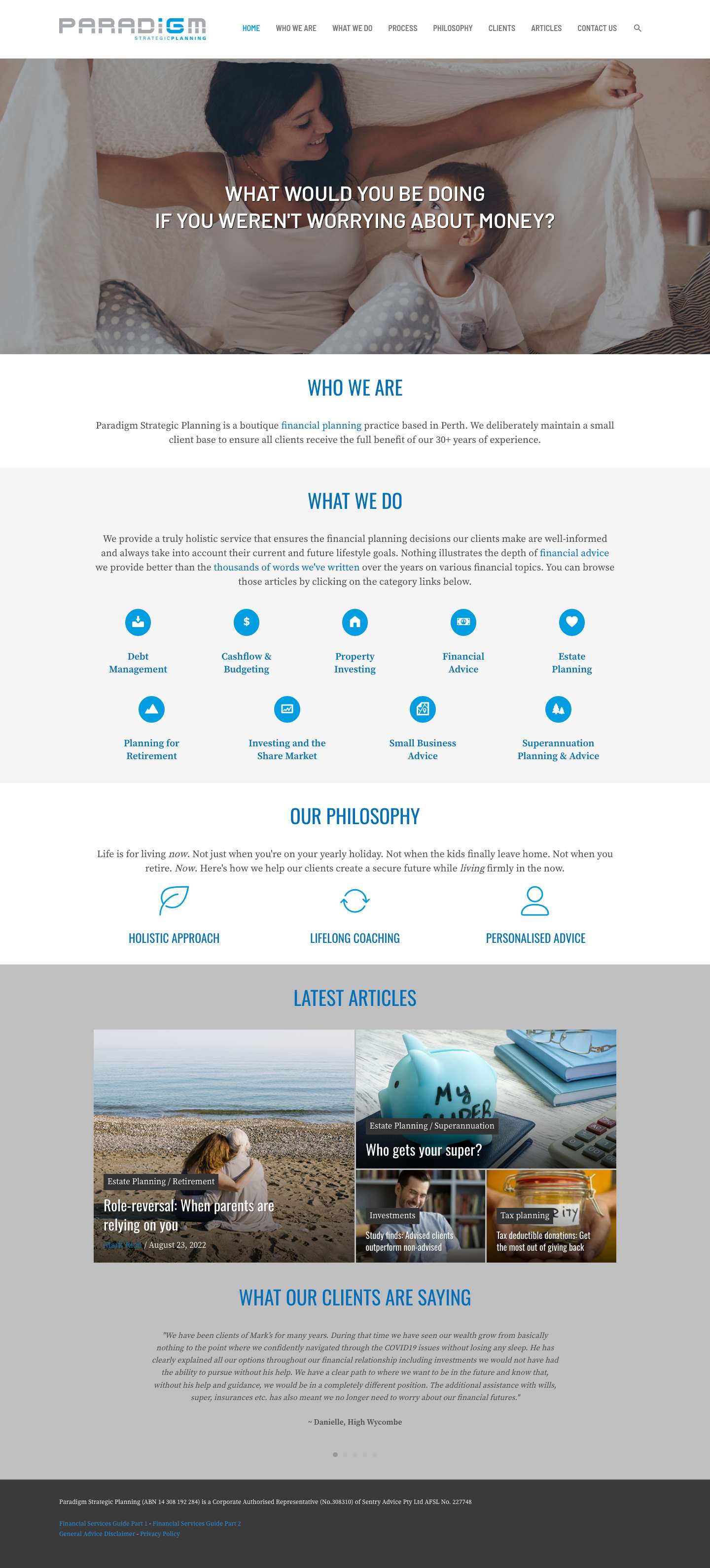 Perth Financial Advisor - Paradigm Strategic Planning - Full Screenshot