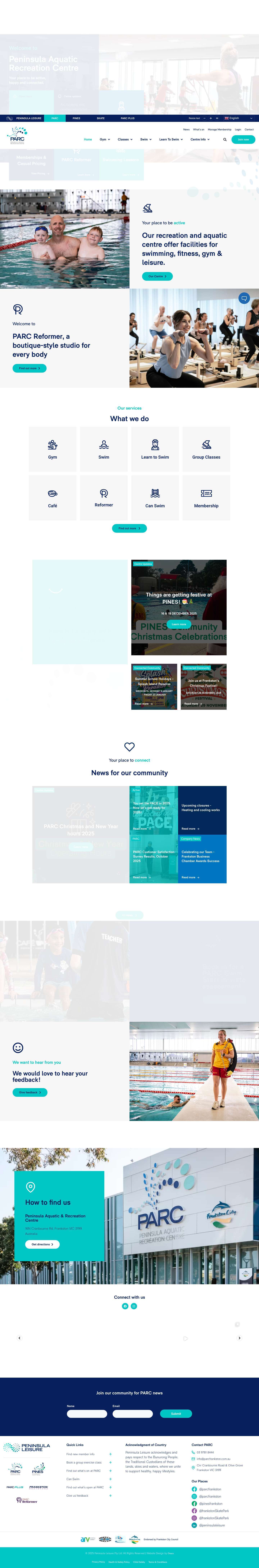 Frankston Pool & Gym - Recreation and Aquatic Centre | PARC - Full Screenshot