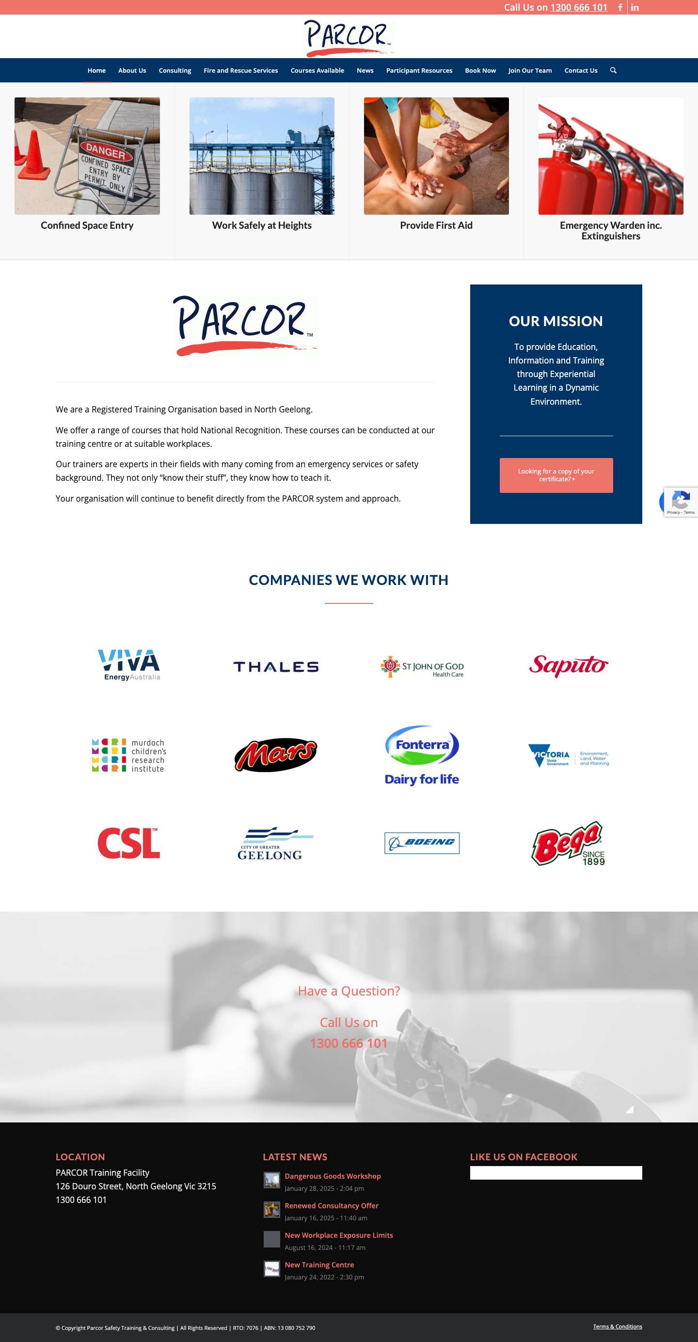 Home - PARCOR - RTO 7076 - Full Screenshot