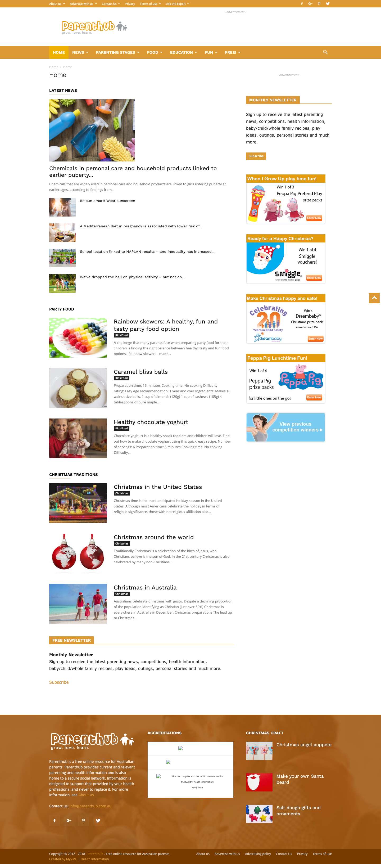 Parenthub | Free online resource for Australian parents - Full Screenshot
