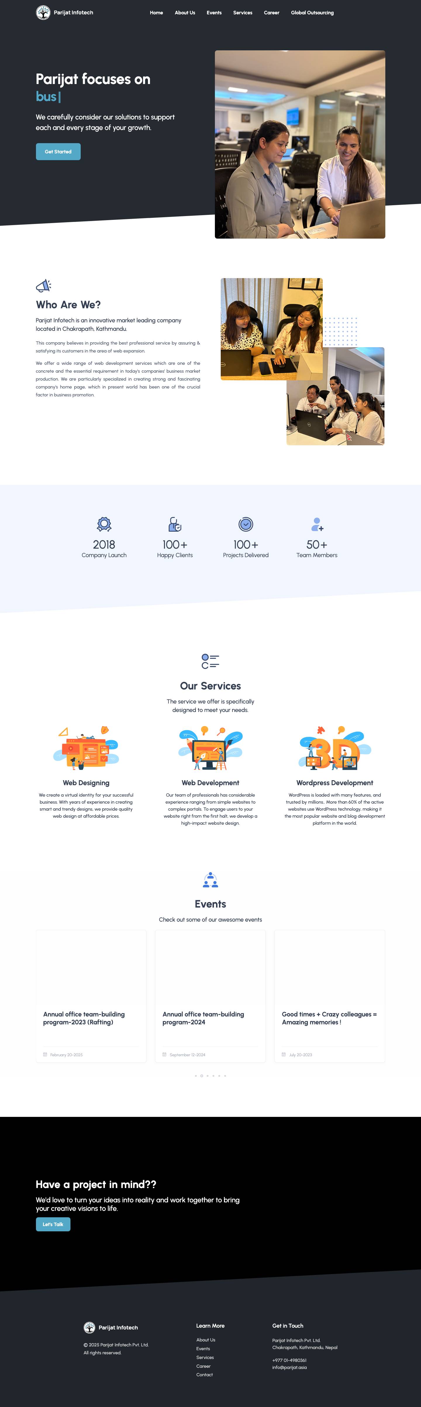 Parijat Infotech | Webpage/Software Development Company at Nepal.Parijat Infotech – Webpage/Software Development Company at Nepal. - Full Screenshot