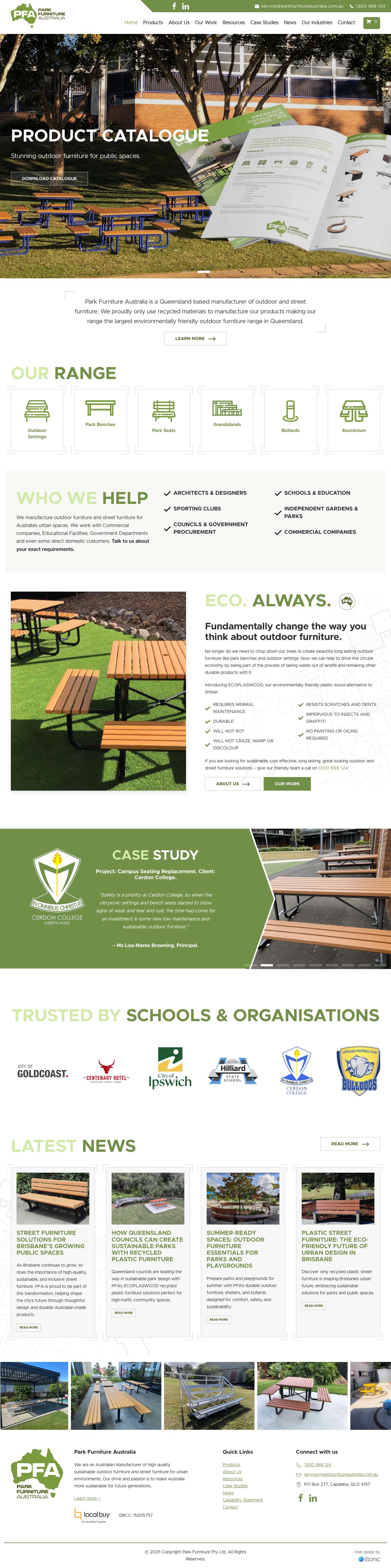 Park Furniture Australia | Sustainable & Durable Outdoor Furniture - Full Screenshot